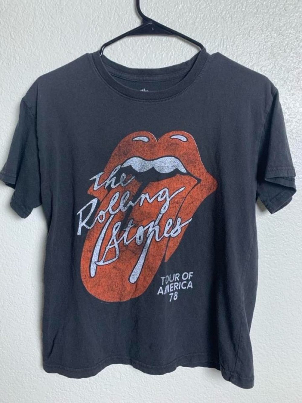 The Rolling Stones Tour of America 78 Black Graphic Tee